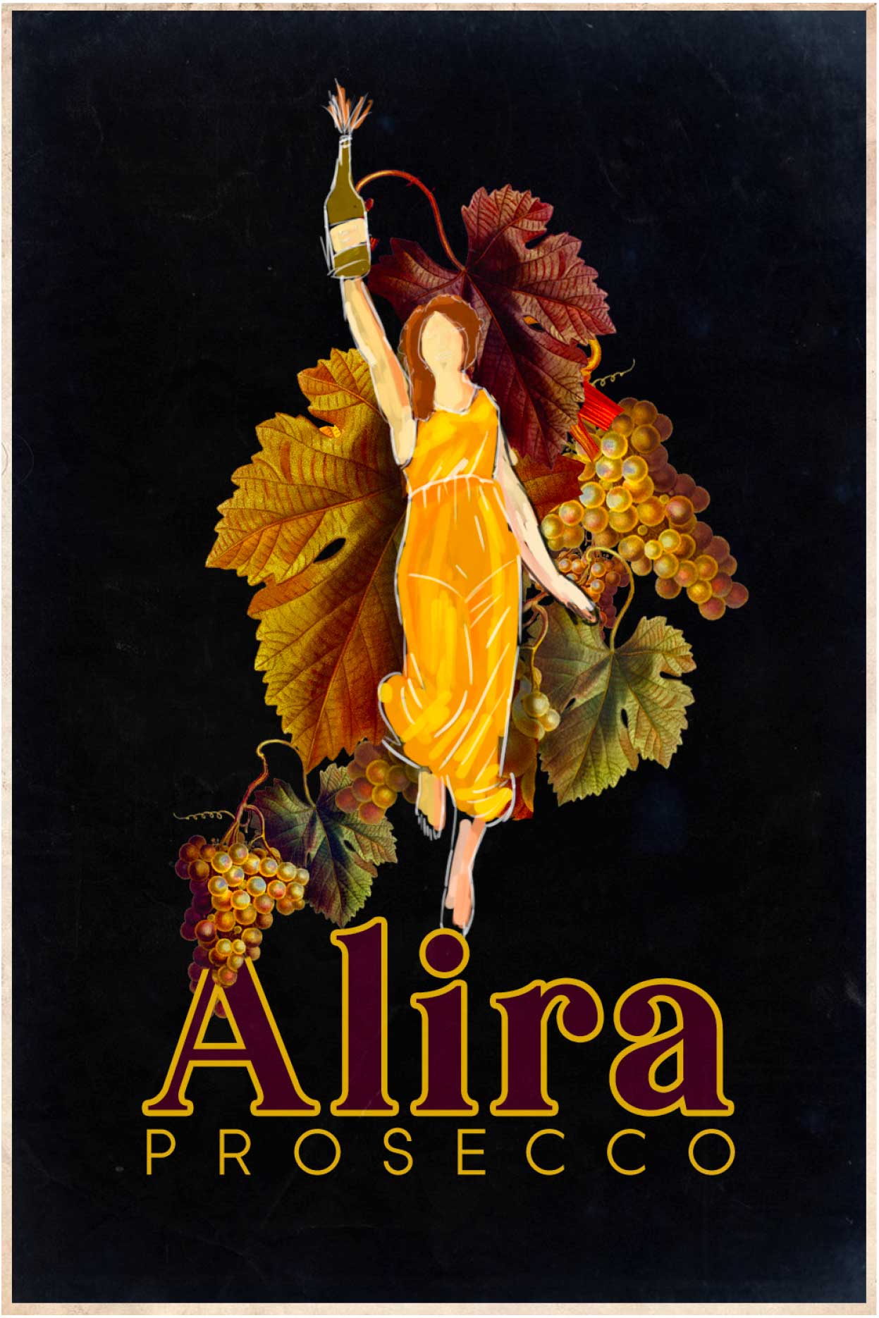 Early concept of Alira Prosecco Swing Tag