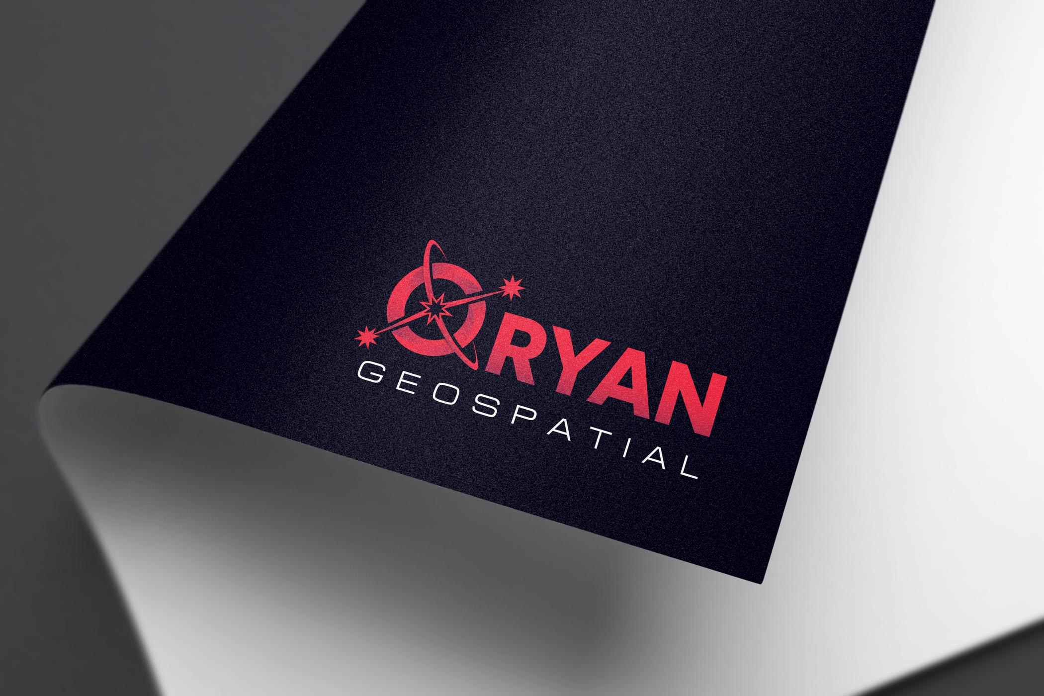 O'Ryan Geospatial logo printed onto paper