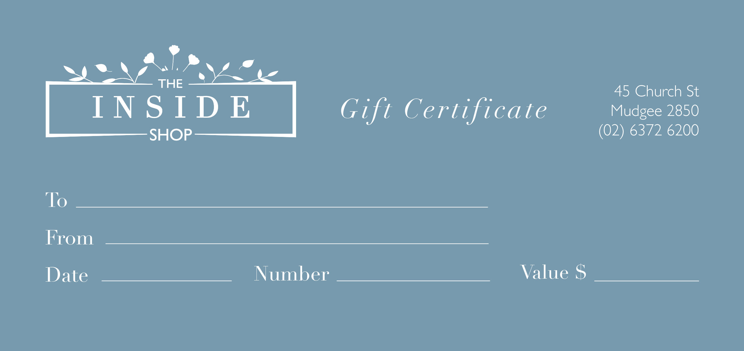 The Inside Shop Gift Certificate