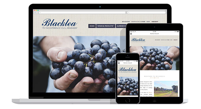 Blacklea website on desktop, tablet and smart phone devices