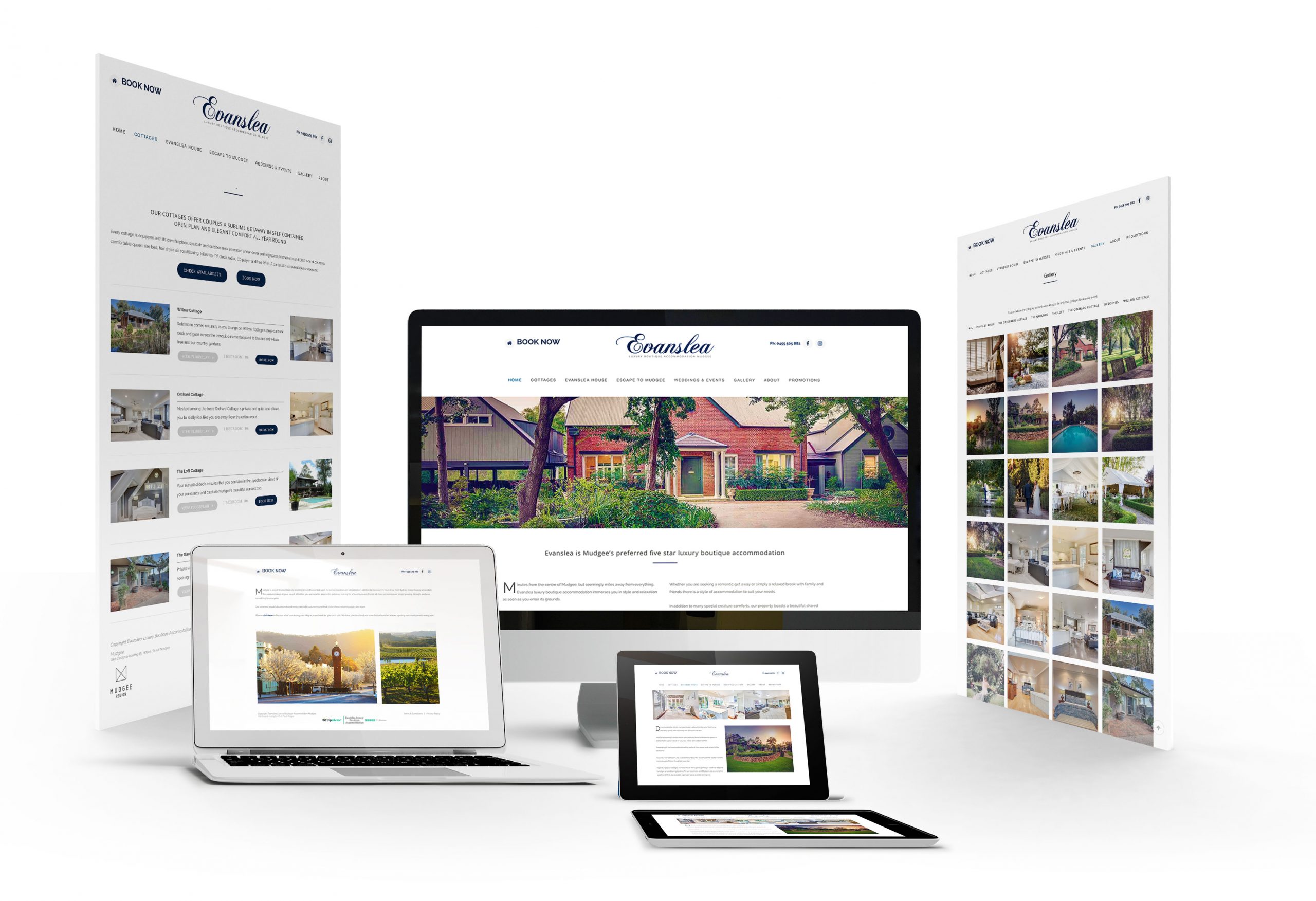 Evanslea website on mobile responsive layouts and devices