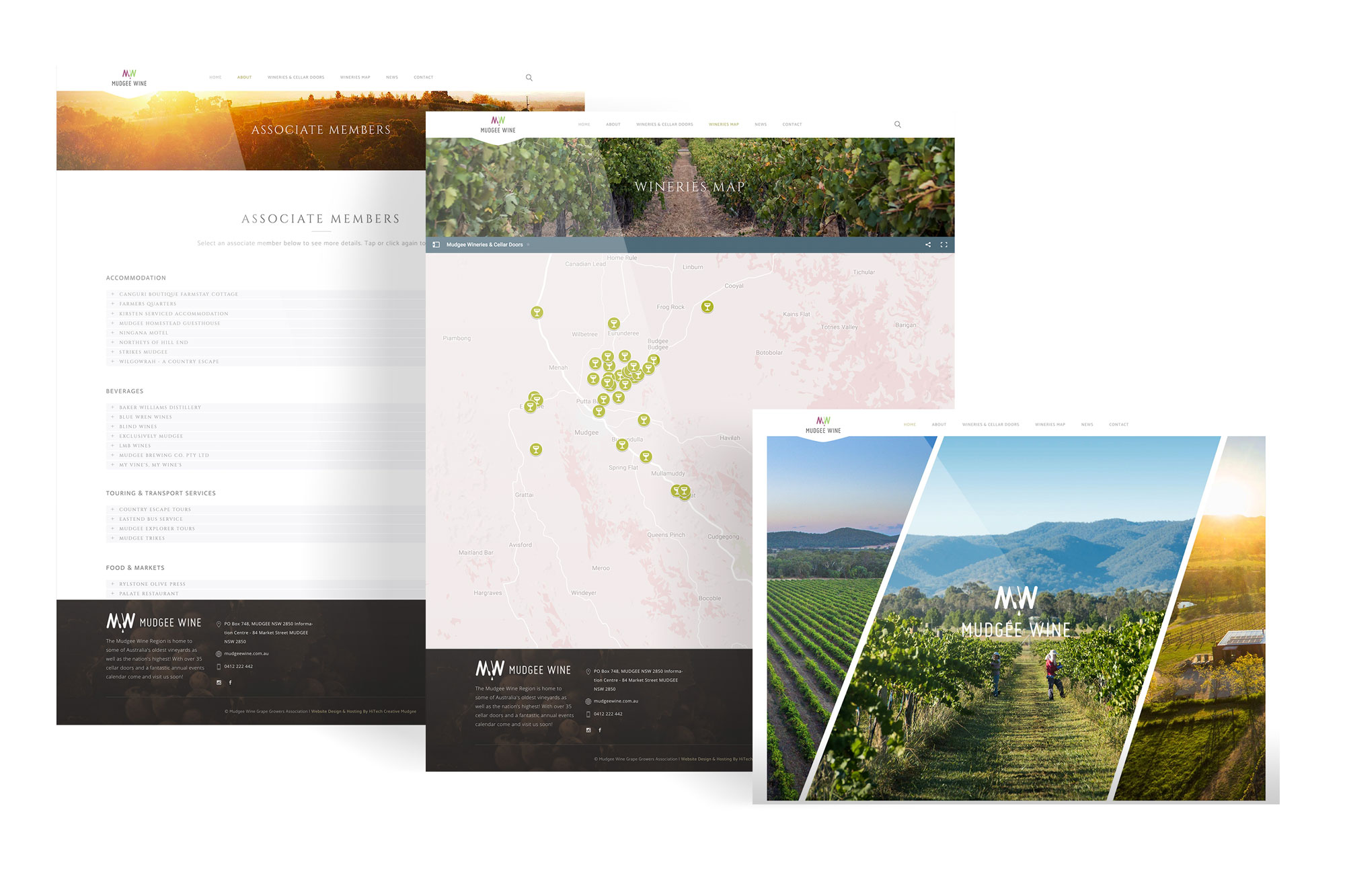 Screenshot of Mudgee Wine website layout