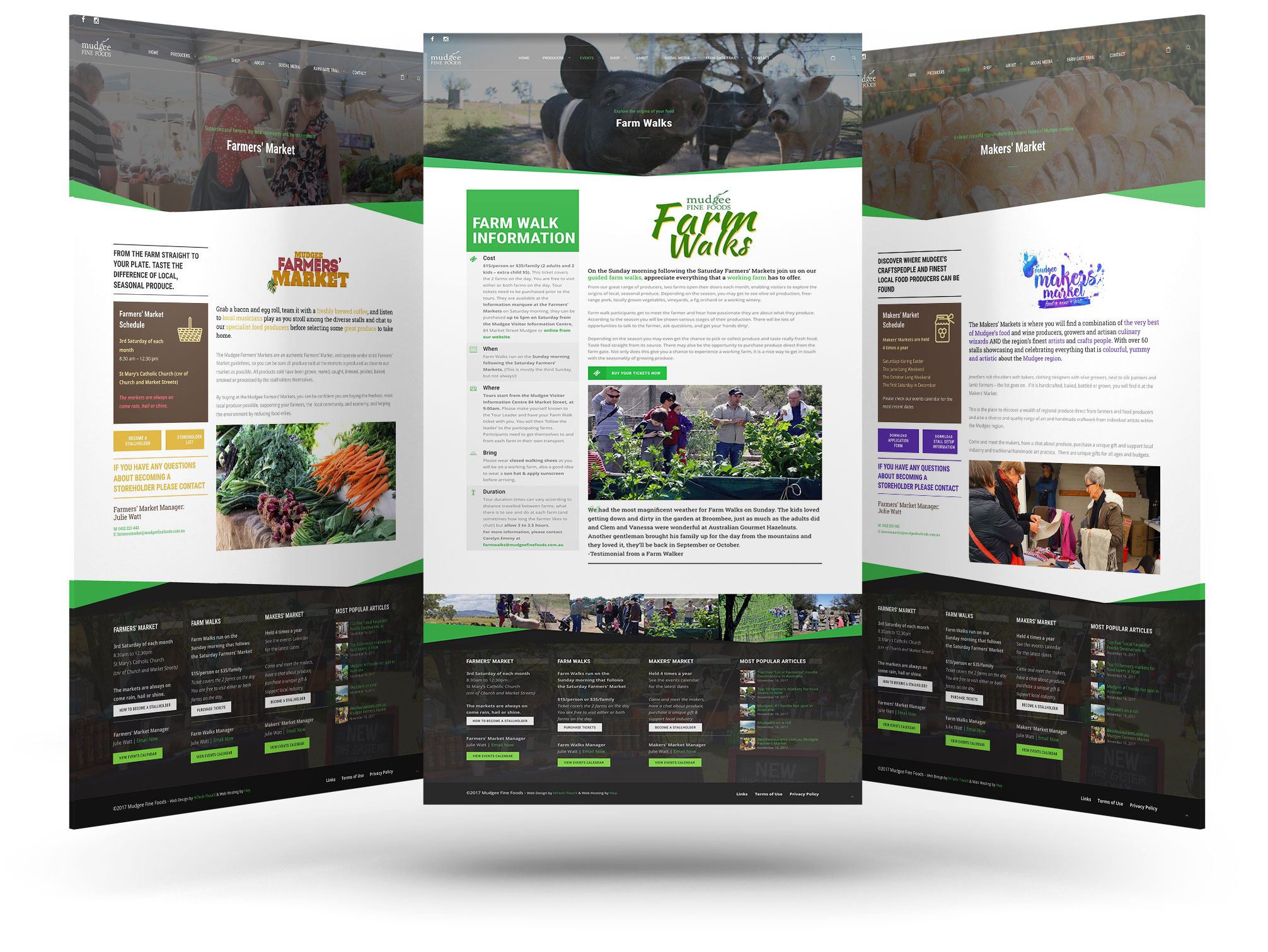 Mudgee Fine Foods website layout